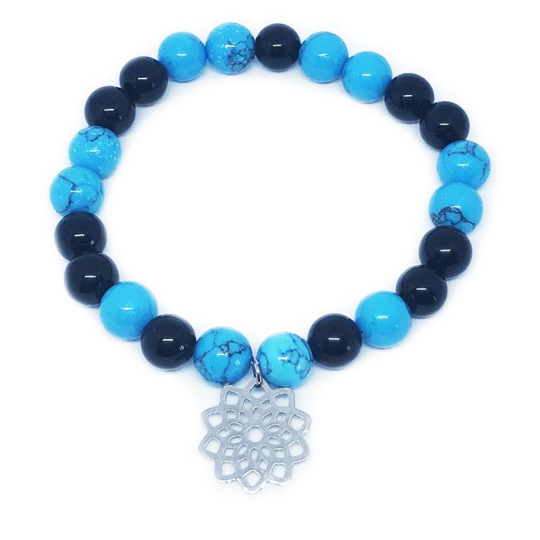 Minerální náramek tyrkys, onyx - MAGIE