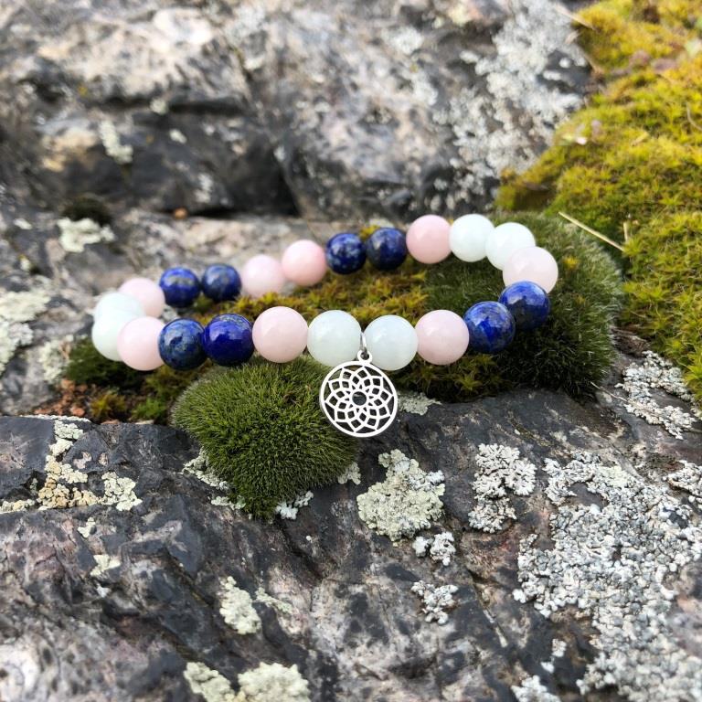 Minerální náramek lapis lazuli, růženín, jadeit - JEZERO