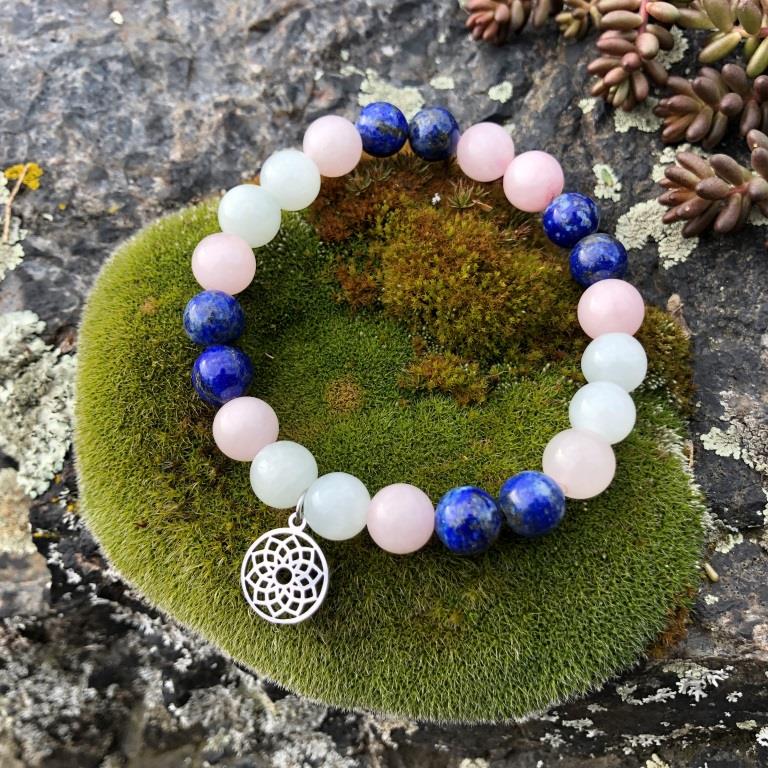 Minerální náramek lapis lazuli, růženín, jadeit - JEZERO