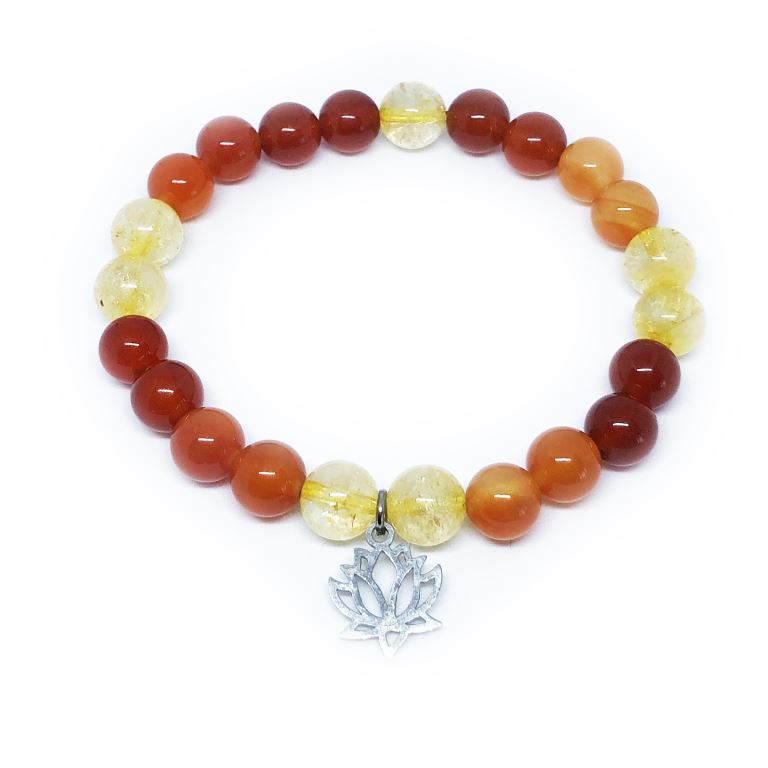 Minerální náramek citrín, karneol - OHNIVÝ KVĚT