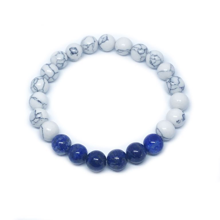 Minerální náramek howlit, lapis lazuli - VLNA