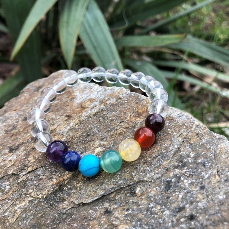 Minerální náramek ČAKRY KŘIŠŤÁL - muž