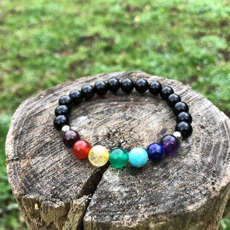 Minerální náramek ČAKRY ONYX LESK - žena