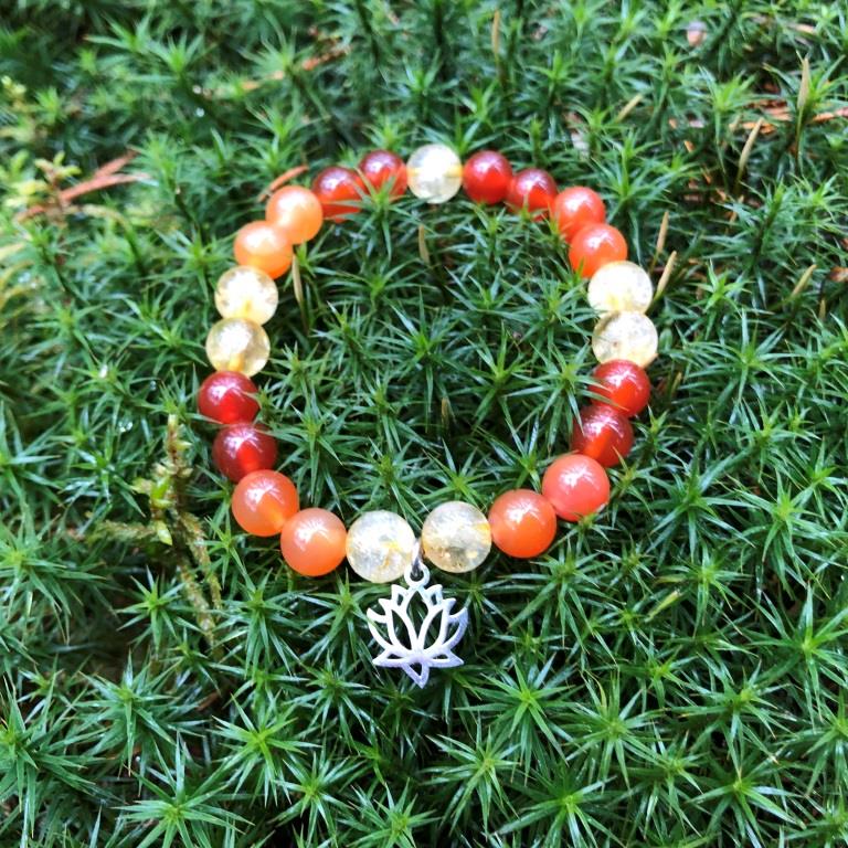 Minerální náramek citrín, karneol - OHNIVÝ KVĚT