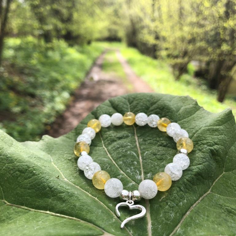 Minerální náramek citrín, křišťál - KOPRETINA (stříbro Ag925)