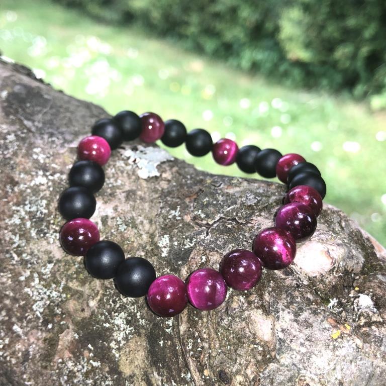 Minerální náramek tygří oko, onyx - KOUZLO