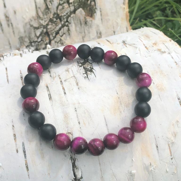 Minerální náramek tygří oko, onyx - KOUZLO