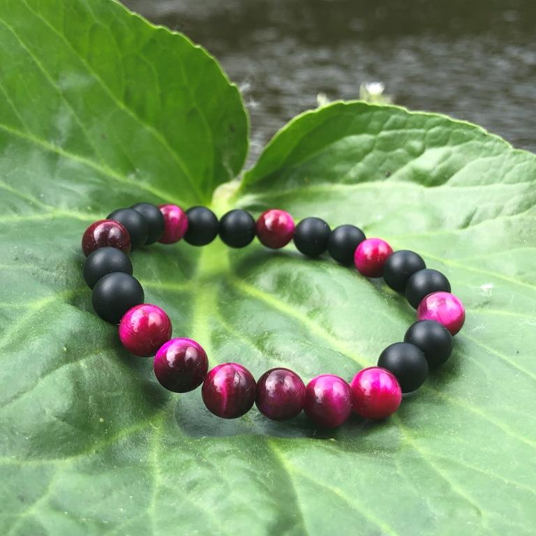 Minerální náramek tygří oko, onyx - KOUZLO