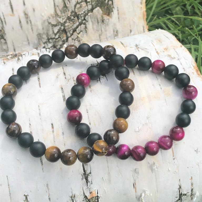 Minerální náramky tygří oko, onyx - KOUZLA A ČÁRY