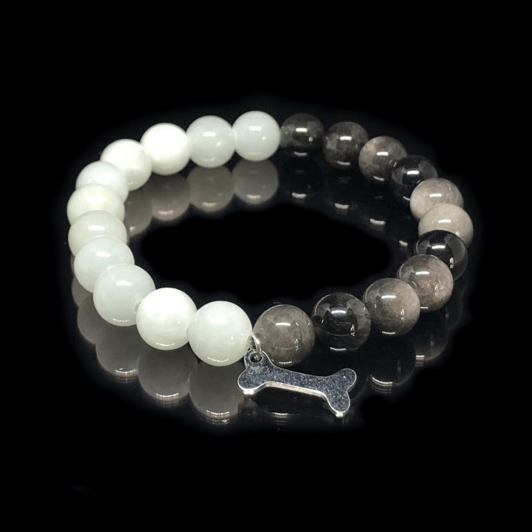 Minerální náramek obsidián, jadeit - KOSTIČKA