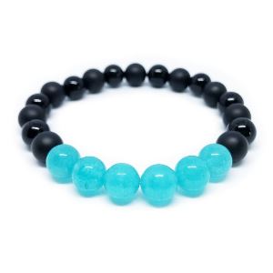 Minerální náramek jadeit, onyx - ODVAHA