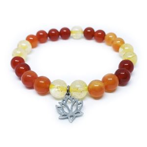 Minerální náramek citrín, karneol - OHNIVÝ KVĚT