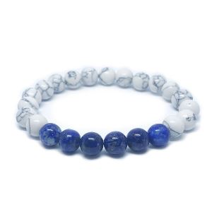 Minerální náramek howlit, lapis lazuli - VLNA