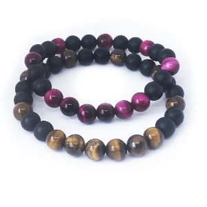 Minerální náramky tygří oko, onyx - KOUZLA A ČÁRY