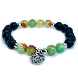 Minerální náramek achát, onyx - ROVNOVÁHA