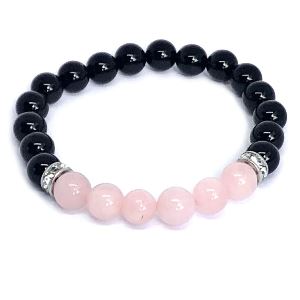 Minerální náramek onyx, růženín - ELEGANCE