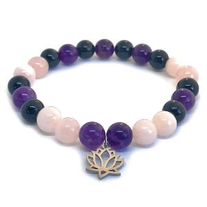 Minerální náramek ametyst, onyx, růženín - POROZUMĚNÍ