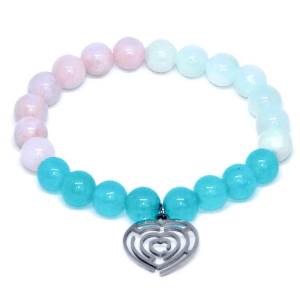 Minerální náramek jadeit, růženín - LABYRINT