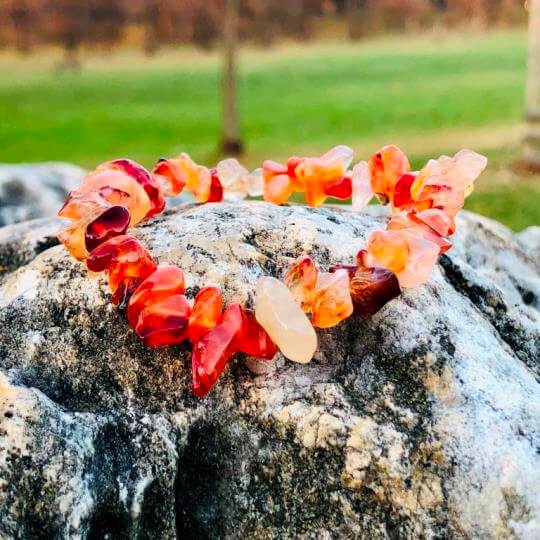 Minerální náramek Karneol - chips