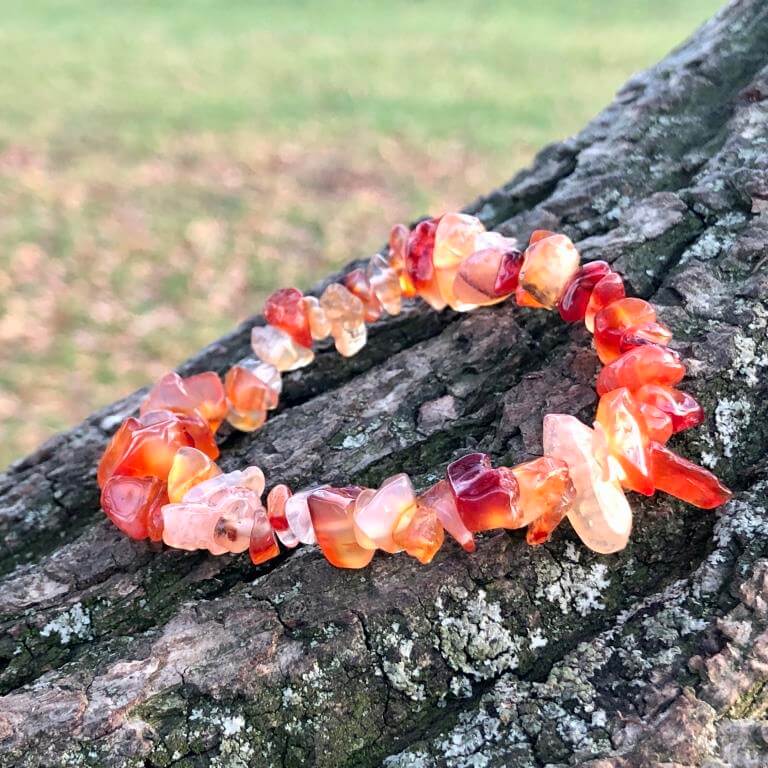 Minerální náramek Karneol - chips