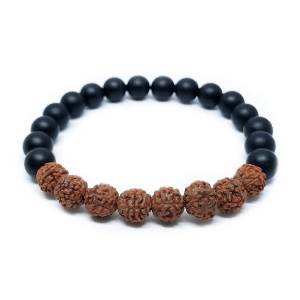 Minerální náramek onyx, rudraksha - SKLÍPKAN