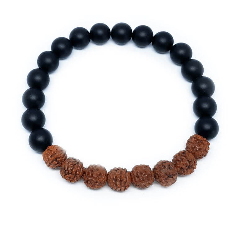 Minerální náramek onyx, rudraksha - SKLÍPKAN