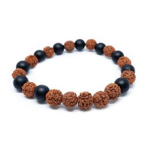 Minerální náramek onyx, rudraksha - SKLÍPKANKA