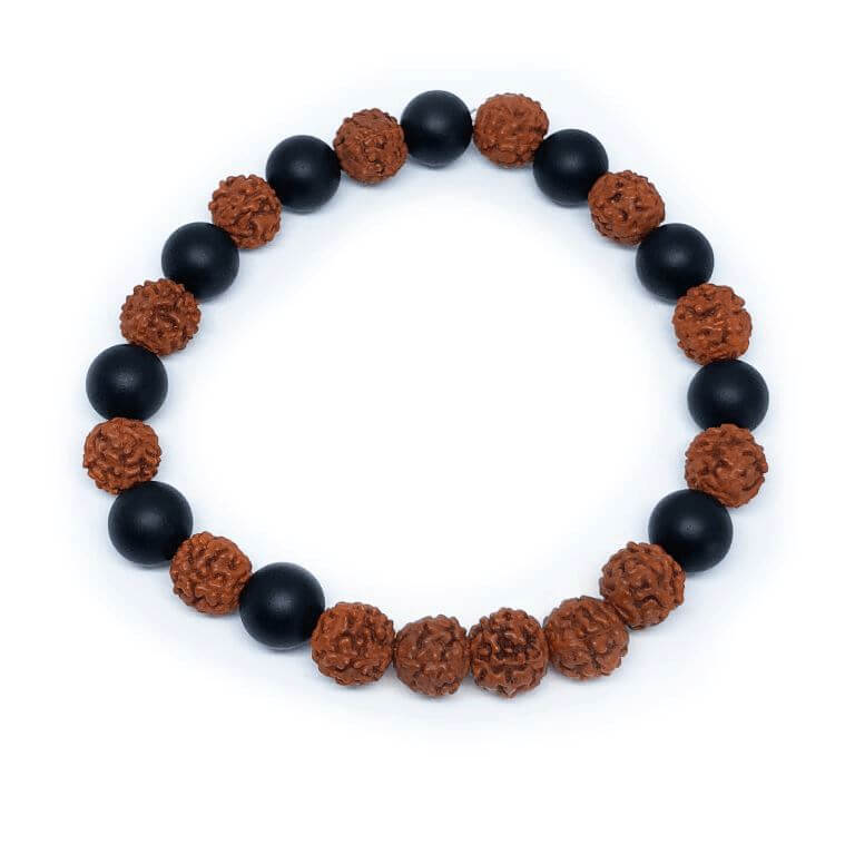 Minerální náramek onyx, rudraksha - SKLÍPKANKA