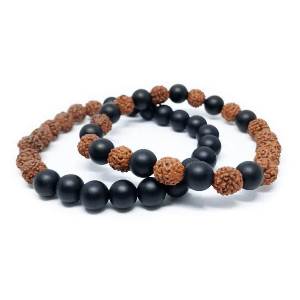 Minerální náramky onyx, rudraksha - SKLÍPKANI