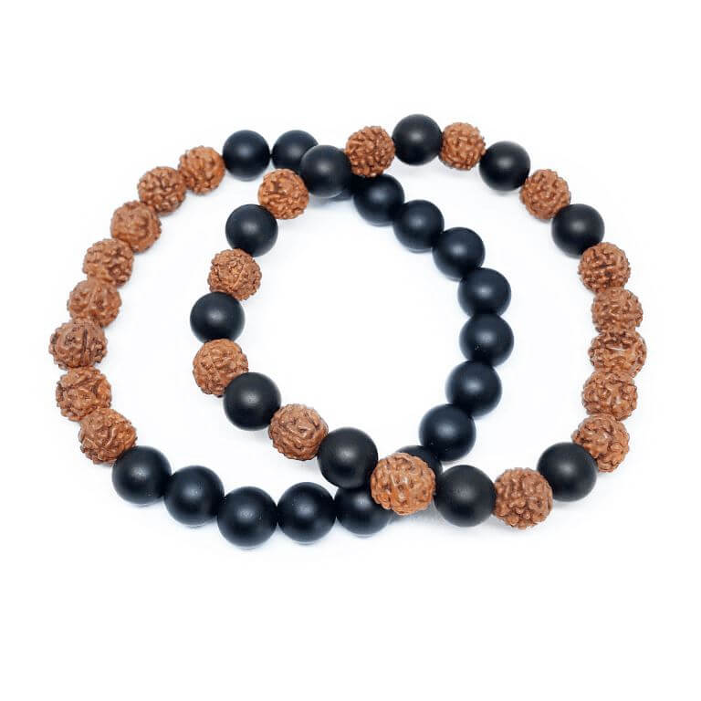 Minerální náramky onyx, rudraksha - SKLÍPKANI