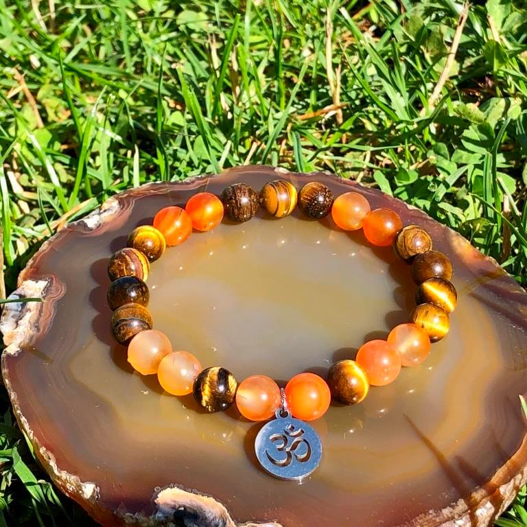 Minerální náramek tygří oko, karneol - MED