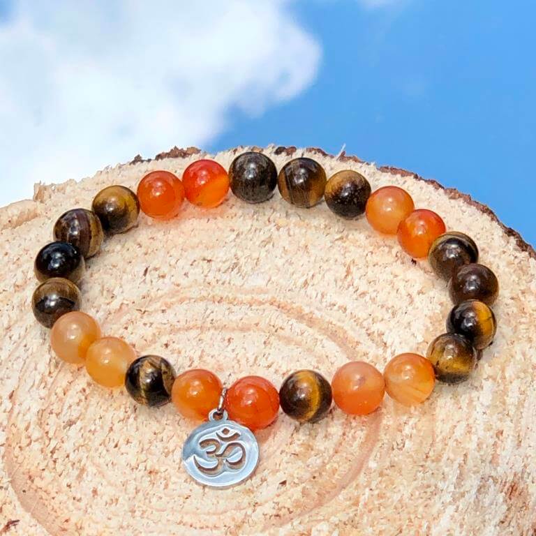 Minerální náramek tygří oko, karneol - MED
