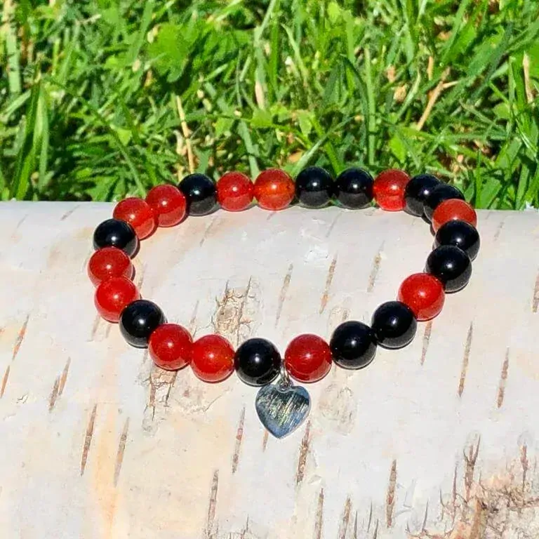 Minerální náramek onyx, karneol - VÁŠEŇ