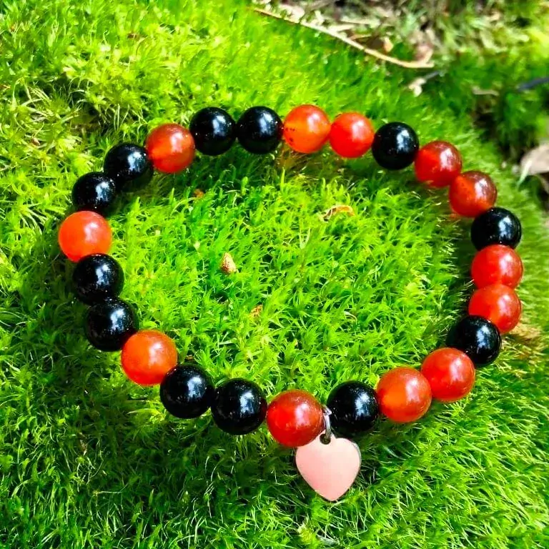 Minerální náramek onyx, karneol - VÁŠEŇ