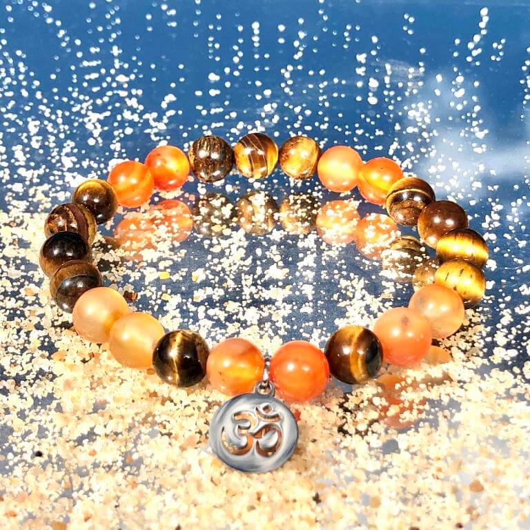 Minerální náramek tygří oko, karneol - MED