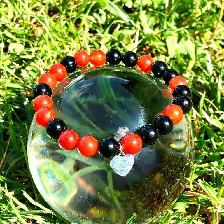 Minerální náramek onyx, karneol - VÁŠEŇ