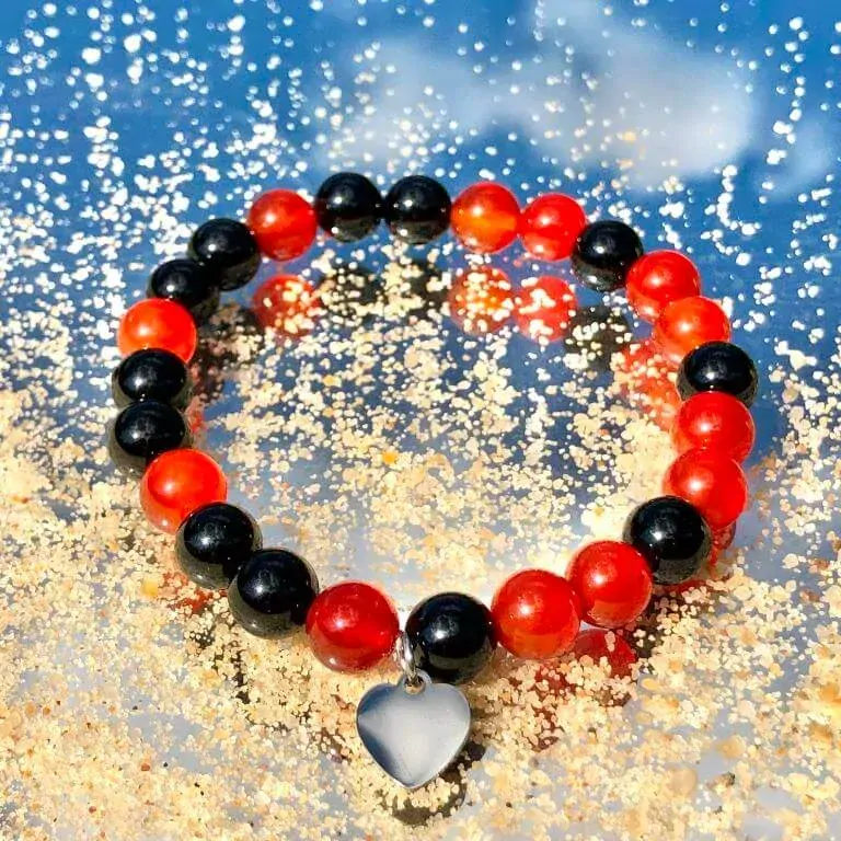 Minerální náramek onyx, karneol - VÁŠEŇ