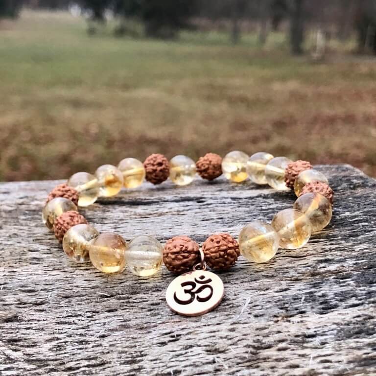 Minerální náramek citrín, rudraksha - ZEN