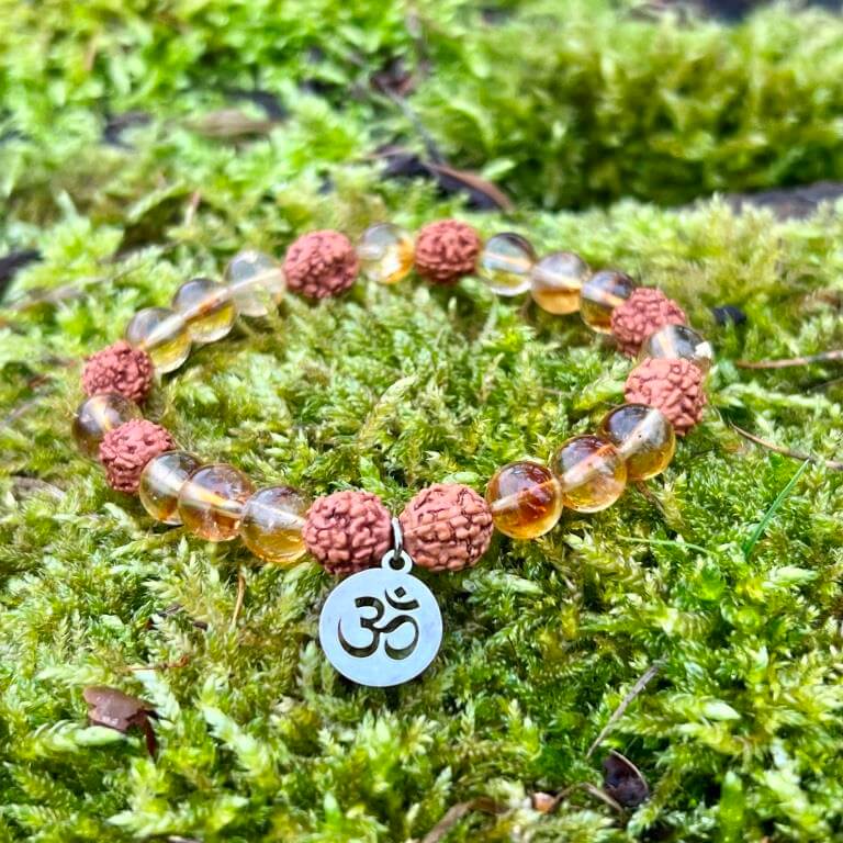 Minerální náramek citrín, rudraksha - ZEN