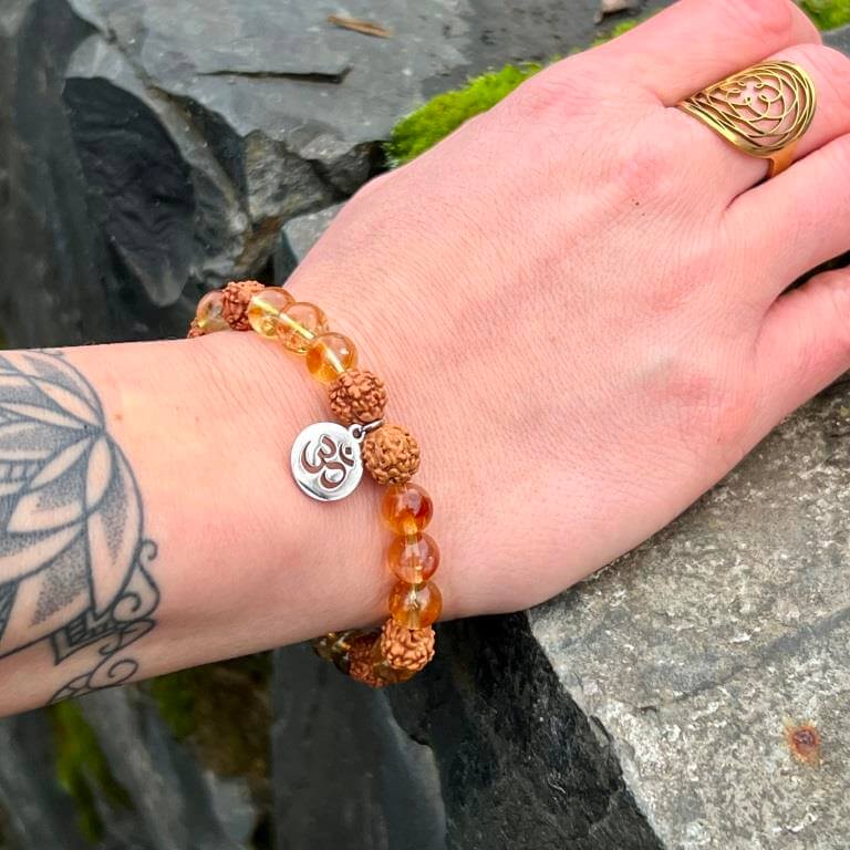 Minerální náramek citrín, rudraksha - ZEN