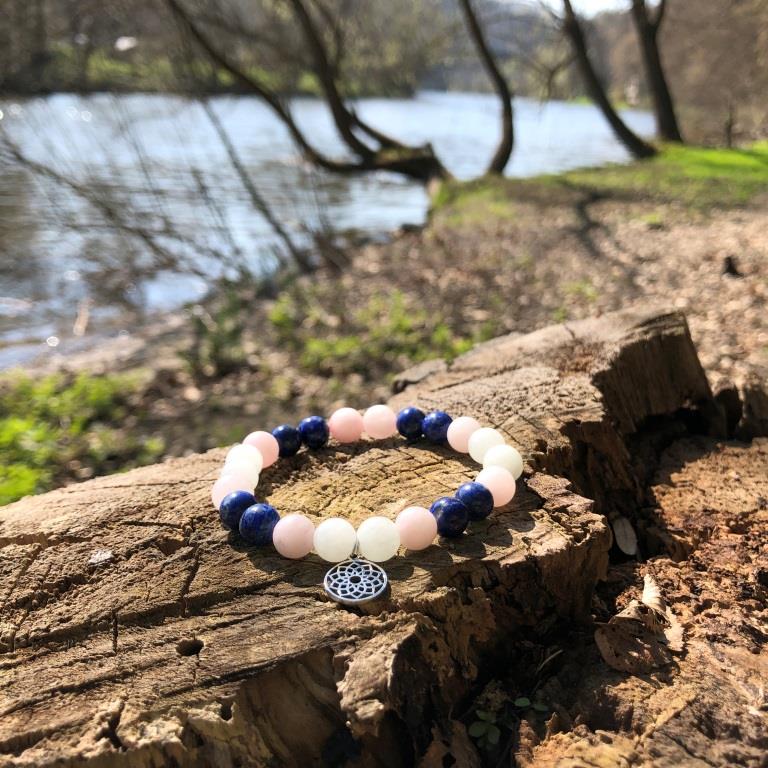 Minerální náramek lapis lazuli, růženín, jadeit - JEZERO