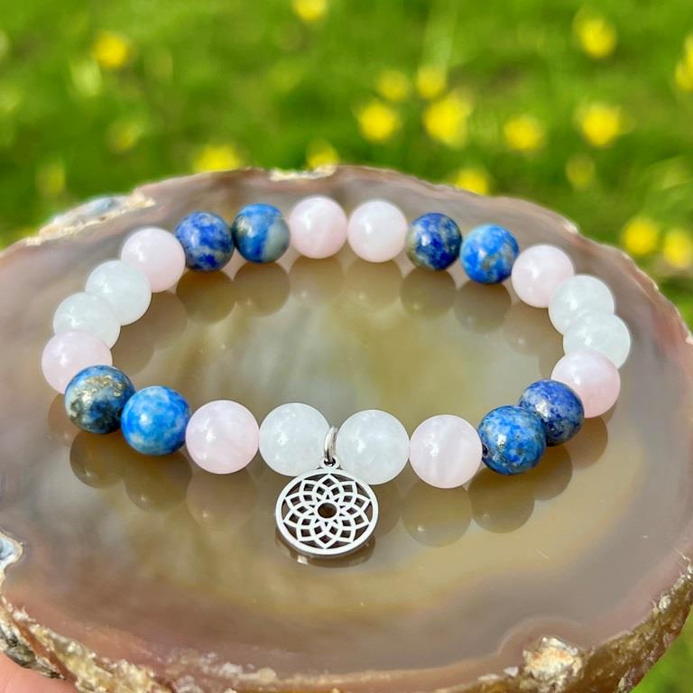 Minerální náramek lapis lazuli, růženín, jadeit - JEZERO