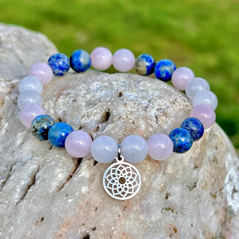 Minerální náramek lapis lazuli, růženín, jadeit - JEZERO