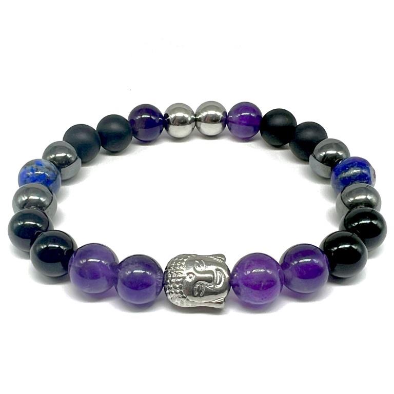 Minerální náramek BUDDHA Ametyst
