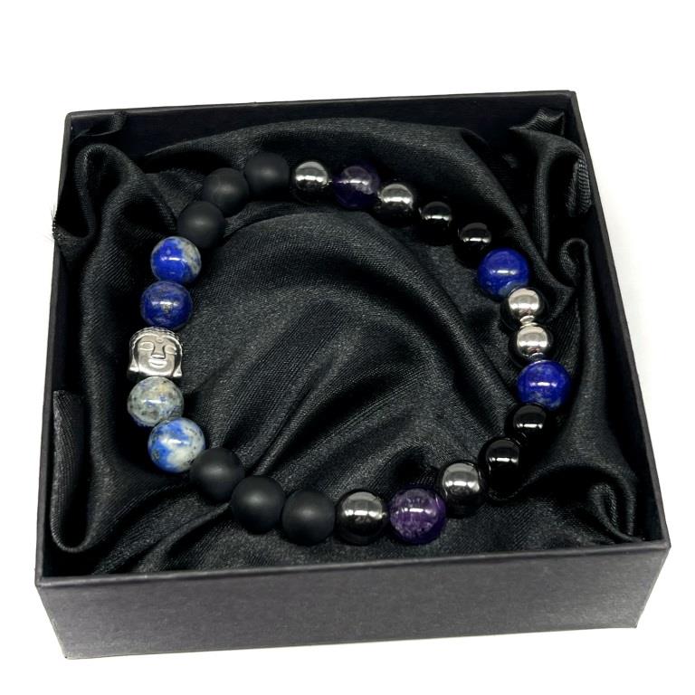 Minerální náramek BUDDHA Lapis lazuli 18-19cm