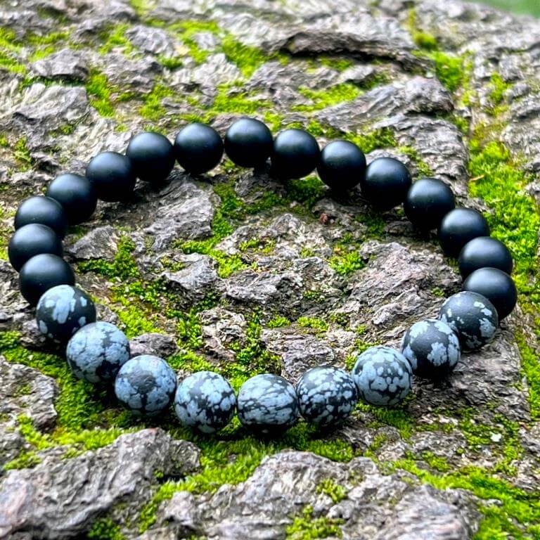 Minerální náramek obsidián, onyx - OSOBNÍ PROBUZENÍ - muž