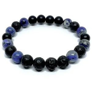 Minerální náramek lapis lazuli, onyx, láva - DŮVĚRA