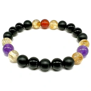 Minerální náramek onyx, ametyst, citrín, karneol - ROZMANITOST