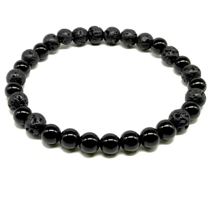 Minerální náramek onyx, lávový kámen - CHARISMA