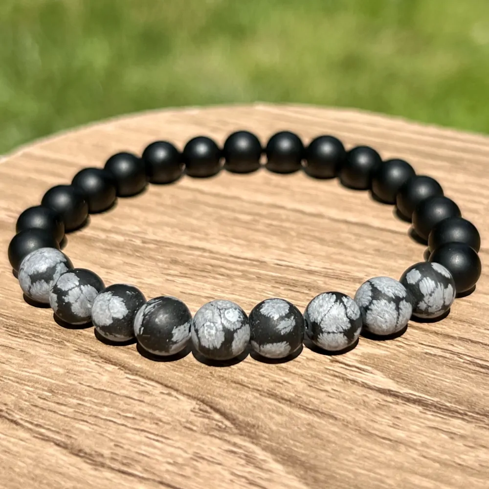 Minerální náramek obsidián, onyx - OSOBNÍ PROBUZENÍ - muž